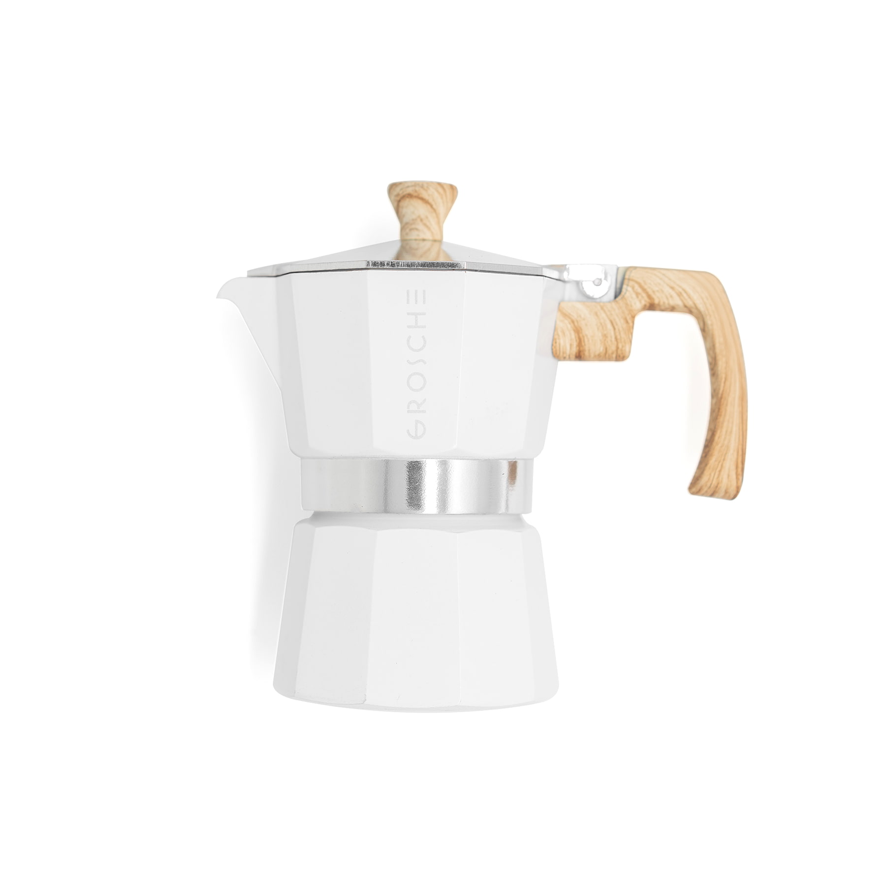 Grosche Moka 3 Cup White Color Espresso Stove Top