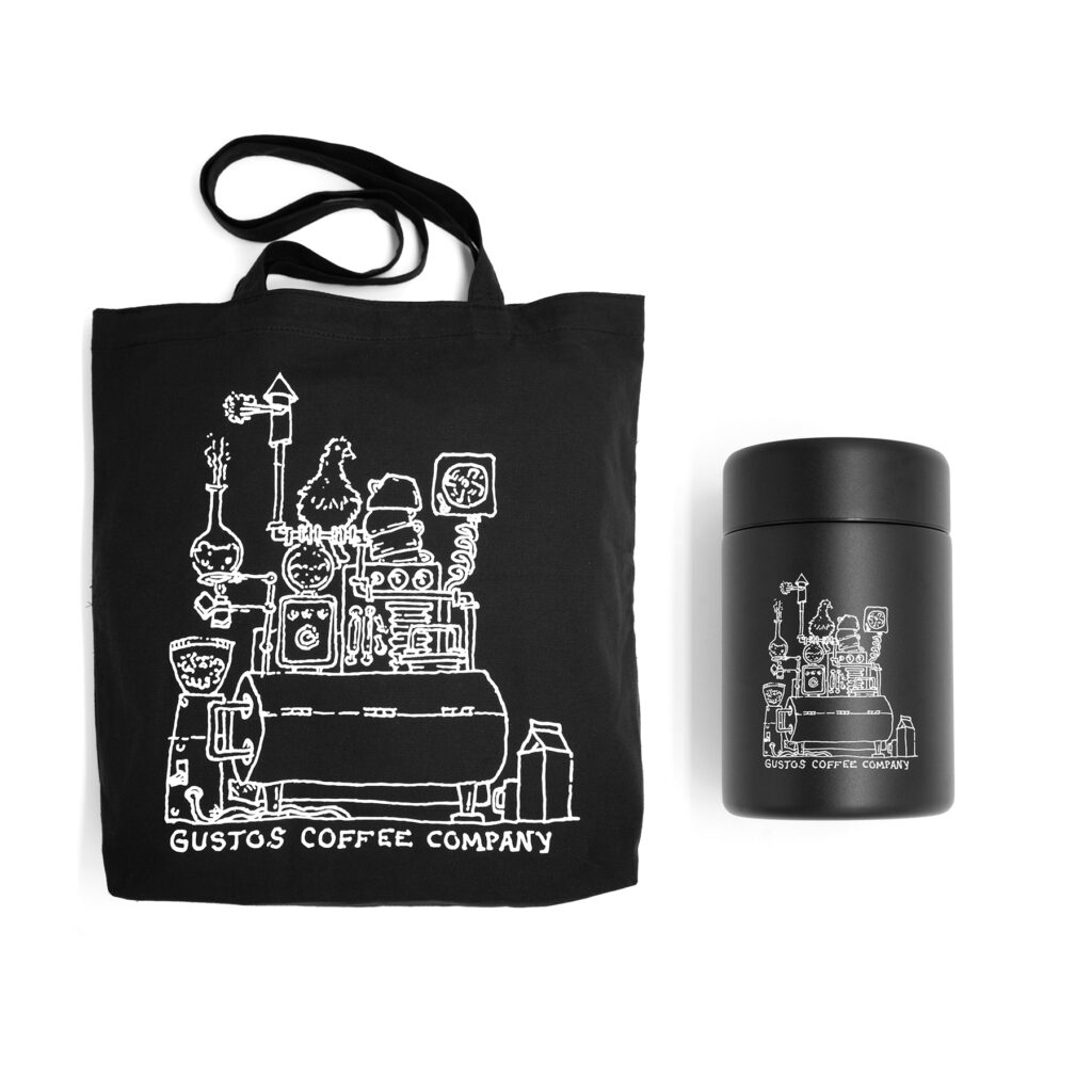 MiiR Coffee Canister 12 oz and Organic Cotton Wax Canvas Tote bag bundle gift from Puerto Rico