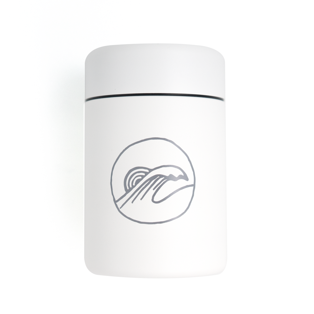 MiiR Wave Coffee Canister in White (front)