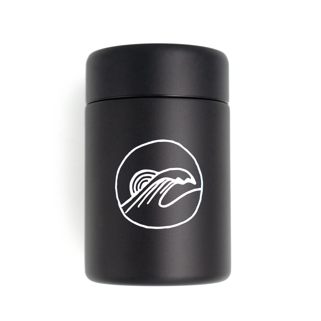 MiiR Wave Coffee Canister in Matte Black (front)