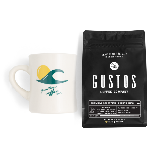Natural CLASSIC DINER MUG & GUSTOS PREMIUM PUERTO RICAN COFFEE wholebean